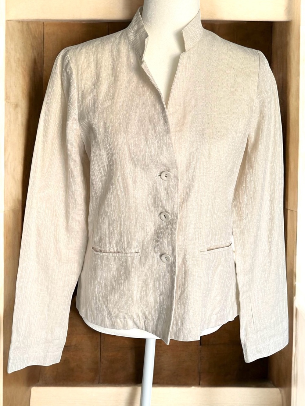 🆕 Eileen Fisher Linen Embroidered Blazer Jacket